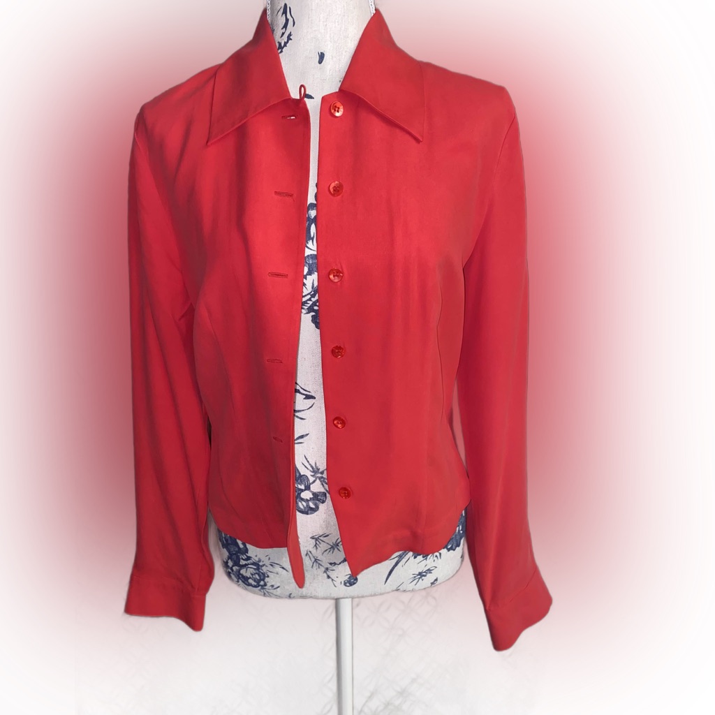 Vintage 1990s Westbound Red Button-Front Top | Women’s Small | Euc